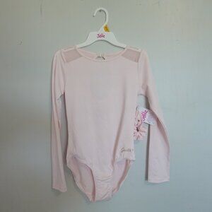 Justice Long sleeves swim suit size L (Junior) Pink New w/ scrunchie